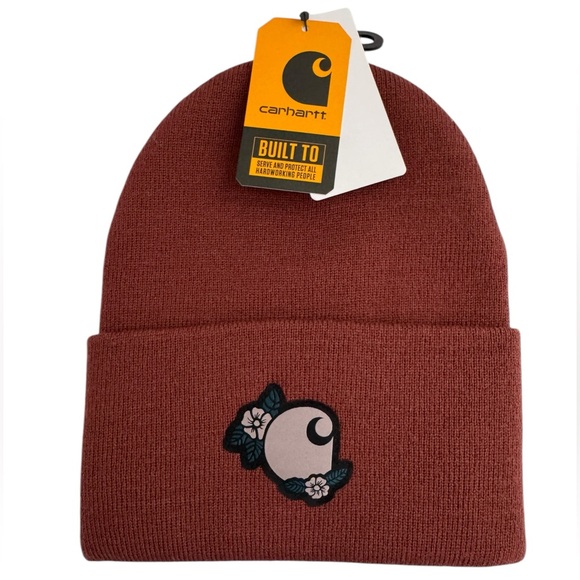Carhartt Accessories - Carhartt Women's Knit Floral Patch Beanie Hat
